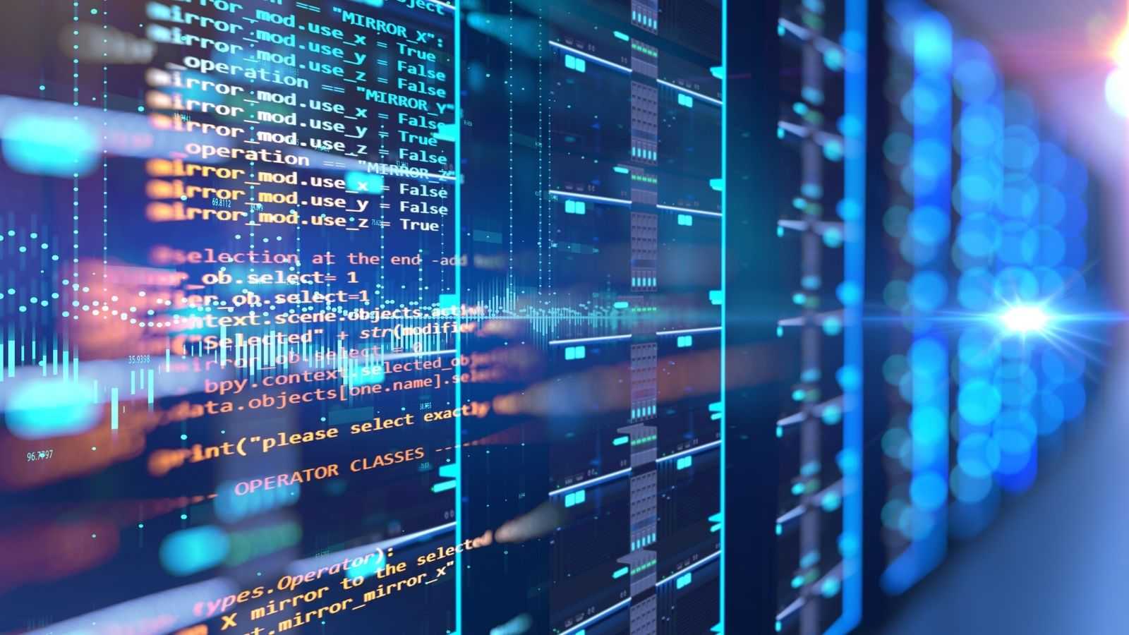 Source code on the screen
