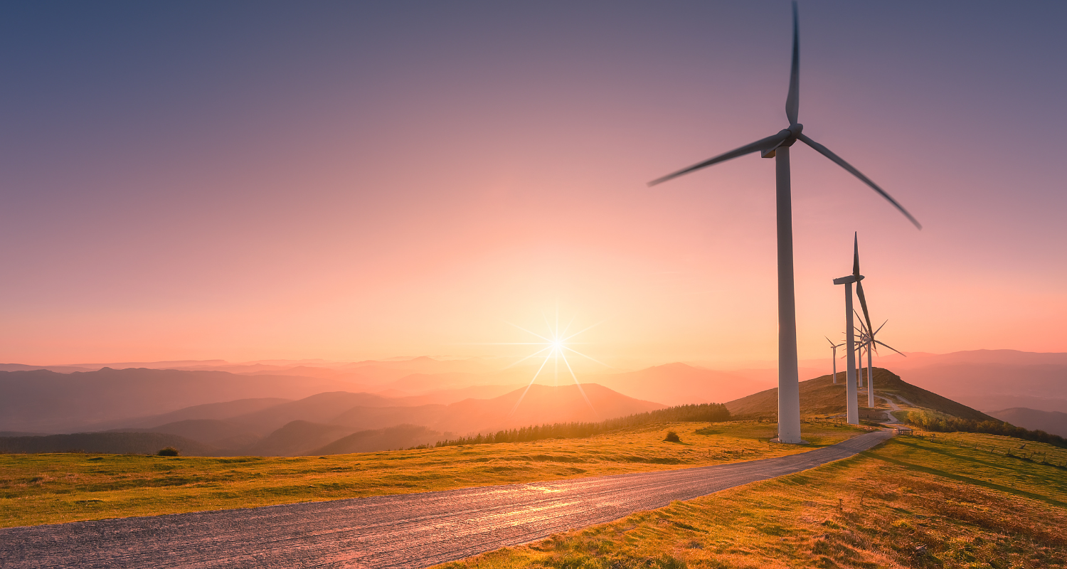Sunset with Wind Turbine